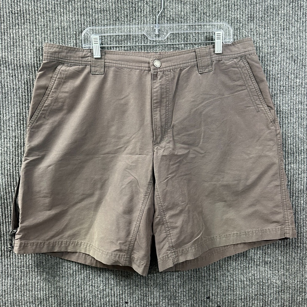 Columbia Mens Shorts Size 40 Brown Flat Front Zip Pockets Outdoor Mid‎ Rise